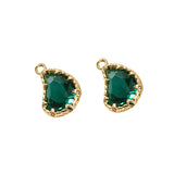 Water Drop Copper 18K Real Crystal Pendant DIY Earrings Necklace