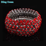 Shining Rhinestone Crystal Bridal Wedding Bangles Bracelets Wristband