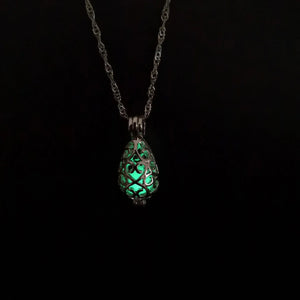Water Drop Luminous Necklace Hollow Cage Clavicle Chain