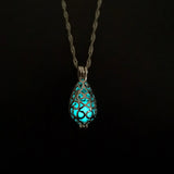 Water Drop Luminous Necklace Hollow Cage Clavicle Chain