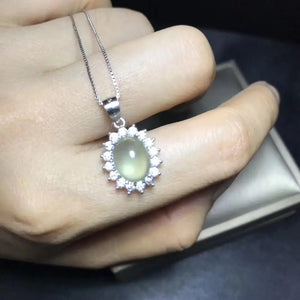 925 Silver Natural Grape Stone Necklace, No Discoloration