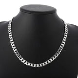 925 Stamp Silver 18K Necklace 8MM Chain for Men Women
