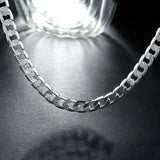 18K Necklaces 925 Silver 8MM Chain for Men Women