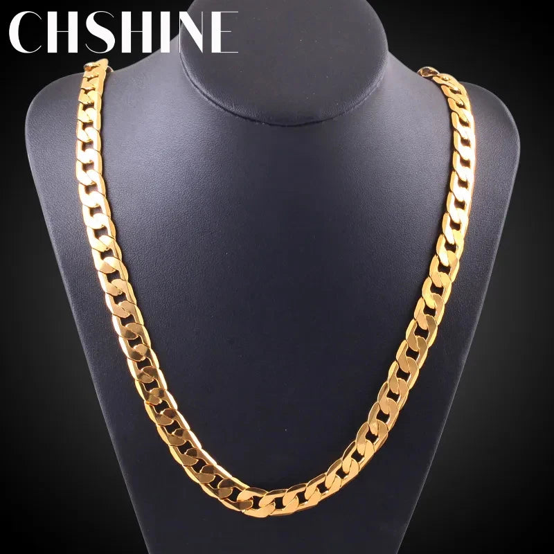 18K Necklaces 925 Silver 8MM Chain for Men Women