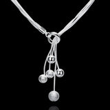 925 Sterling Silver Beads Necklace for Women