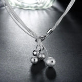 925 Sterling Silver Beads Necklace for Women