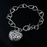 925 Silver Hollow Heart Bracelet Women Wedding Jewelry Holiday