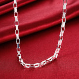 925 Silver Necklace 5MM Box Chain 18in Wedding Jewelry