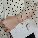 Freshwater Pearl Bracelet Strawberry Crystal Zircon Hand Jewelry for Women