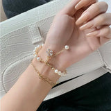 Freshwater Pearl Bracelet Strawberry Crystal Zircon Hand Jewelry for Women