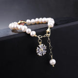 Freshwater Pearl Bracelet Strawberry Crystal Zircon Hand Jewelry for Women