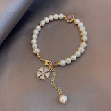 Freshwater Pearl Bracelet Strawberry Crystal Zircon Hand Jewelry for Women