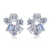 Special-shaped Diamond Earrings 925 Silver Fresh Brocade Earrings