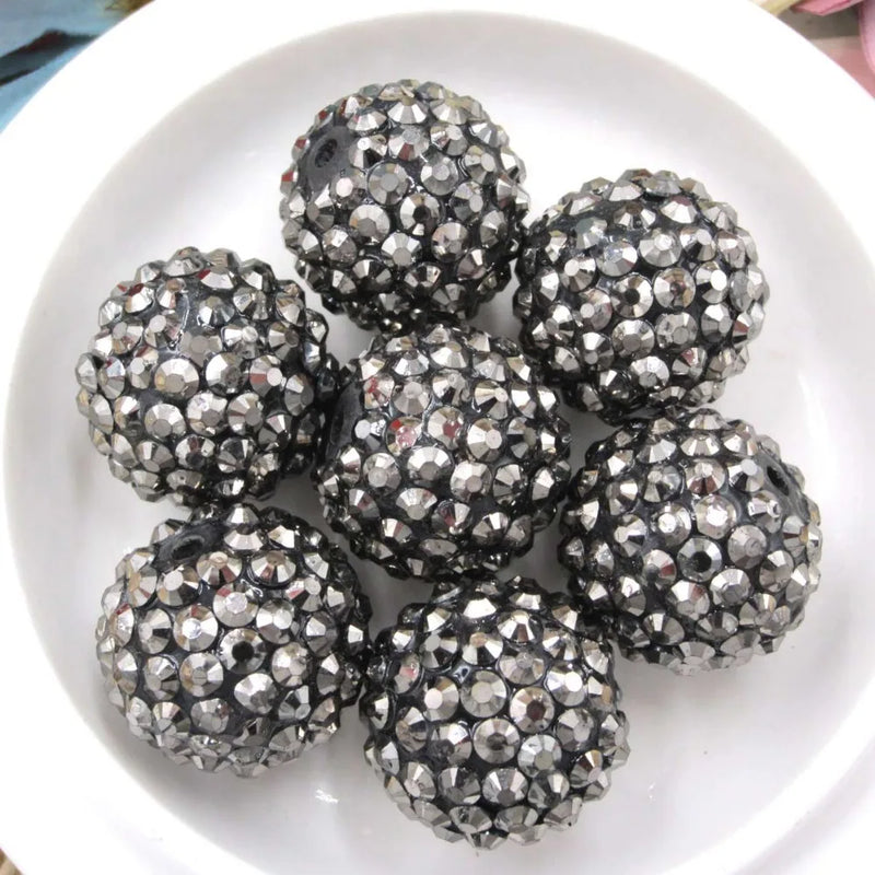 20mm Chunky Resin Rhinestone Ball Beads Gun Chunky Beads For Women Kids