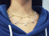 Spices Letter Name Necklace Crystal Zircon Pendant Gift