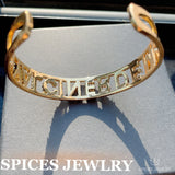 Custom CZ Zircon Bangles Name Words Letters Bracelet & Bangle Women
