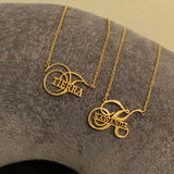 Spices Vintage Nameplate Necklace Stainless Pendant Women