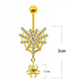 Spider Belly Button Rings Surgical Steel Halloween Navel Rings
