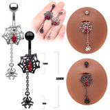 Spider Belly Button Rings Surgical Steel Halloween Navel Rings