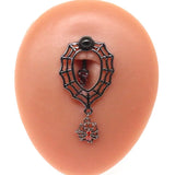 Spider Belly Button Rings Surgical Steel Halloween Navel Rings