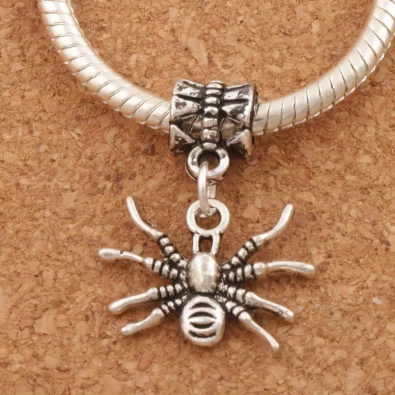 Spider Charm Beads Tibetan Silver 19x25mm 18pcs Zinc Alloy Metal