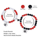 Spider Web Crystal Beads Bracelet Heart Magnetic Matching Bracelet