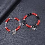 Spider Web Crystal Beads Bracelet Heart Magnetic Matching Bracelet