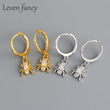 Spider Ear Hoop Earrings 925 Sterling Silver Animal Jewelry Gift