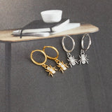 Spider Ear Hoop Earrings 925 Sterling Silver Animal Jewelry Gift