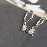 Spider Ear Hoop Earrings 925 Sterling Silver Animal Jewelry Gift