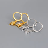 Spider Ear Hoop Earrings 925 Sterling Silver Animal Jewelry Gift