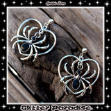 Spider Love Earrings, Retro Halloween Jewelry, Gothic Chic