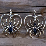 Spider Love Earrings, Retro Halloween Jewelry, Gothic Chic