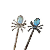 Spider Moonstone Hairpin Hair Clip Tassel Chain Pendant Girls Jewelry