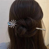 Spider Moonstone Hairpin Hair Clip Tassel Chain Pendant Girls Jewelry