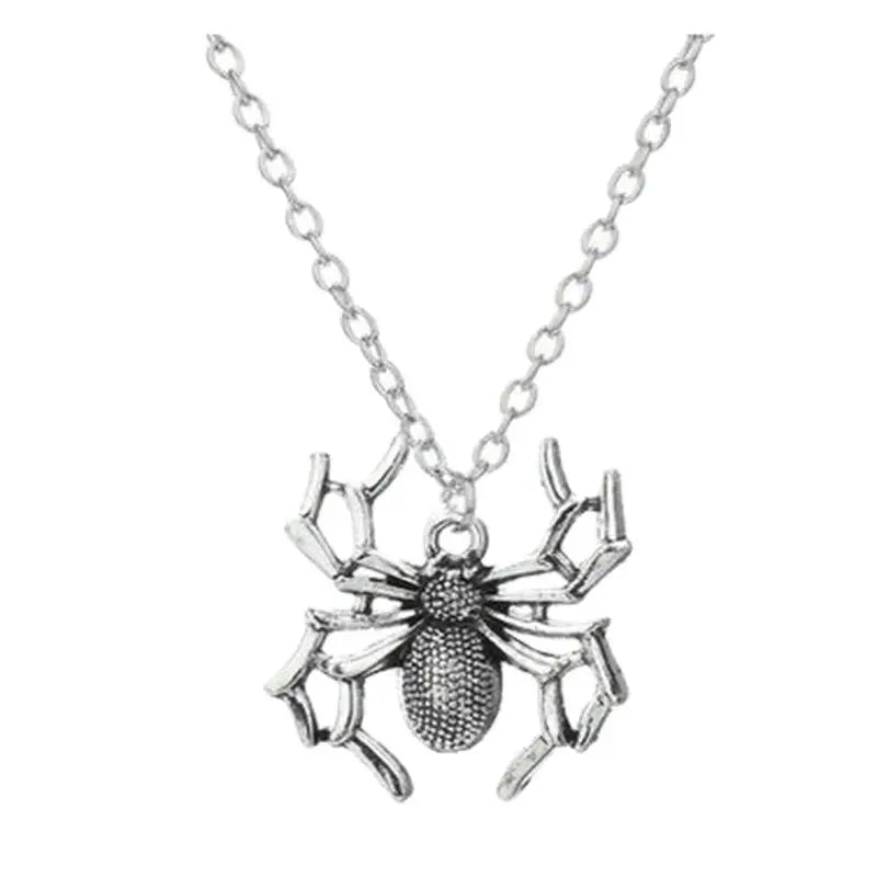 Spider Pendant Necklace Punk Gothic Alloy Halloween Charms Jewelry