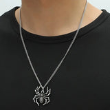 Spider Pendant Necklace Punk Gothic Alloy Halloween Charms Jewelry
