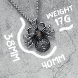 Spider Pendant Stainless Steel Gem Necklace Chain Gothic Rock Jewelry
