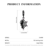 Spider Web Skull S925 Silver Bracelet Dark Wind DIY Pendant