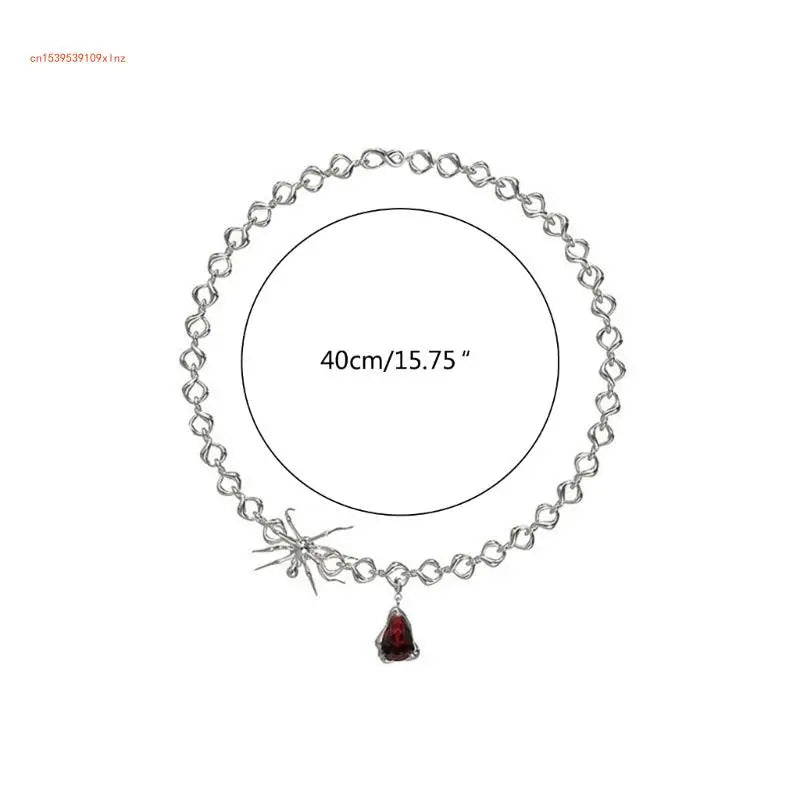 Spiders Necklace Hip Hop Blood Pendant Clavicle Punk Style