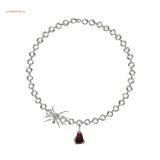 Spiders Necklace Hip Hop Blood Pendant Clavicle Punk Style