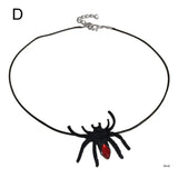 Spiders Pendant Halloween Jewelry Witch Hat Choker Necklace