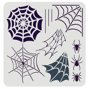 Reusable Spiderweb and Spider Stencil Halloween Theme for Painting