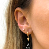 925 Silver Spike Hoop Earrings Set of 3 Small Hoops