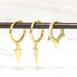 925 Silver Spike Hoop Earrings Set of 3 Small Hoops