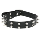 Spiked Leather Choker Collar Goth Necklace Punk Egirl Gothic Accessories
