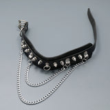 Spiked Rivet Leather Sexy Choker Necklace Nightclub Slave Binding Neck