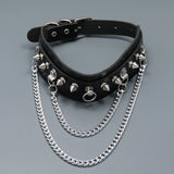 Spiked Rivet Leather Sexy Choker Necklace Nightclub Slave Binding Neck