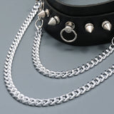 Spiked Rivet Leather Sexy Choker Necklace Nightclub Slave Binding Neck