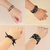 Spiked Studded Bracelet Leather Rivets Punk Cuff Wrap Bangle
